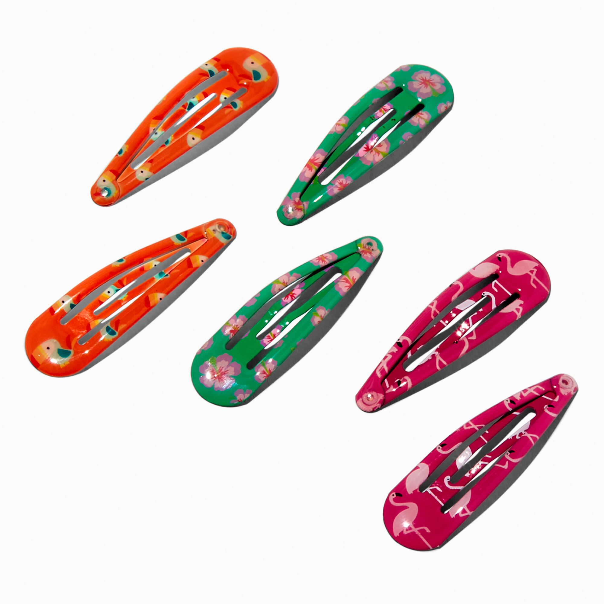 View Claires Club Summer Printed Snap Hair Clips 6 Pack information