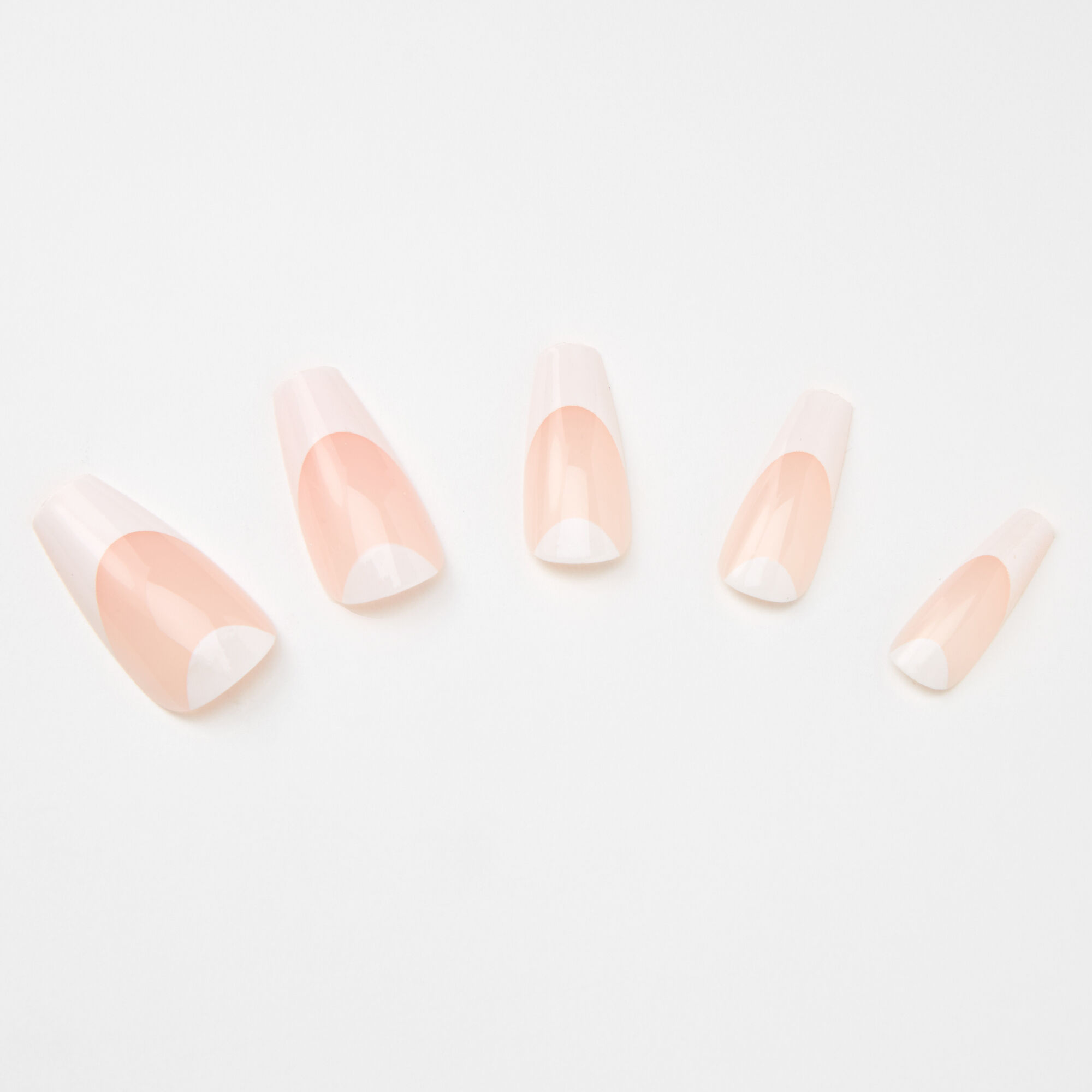 Double French Squareletto Faux Nail Set - 24 Pack,