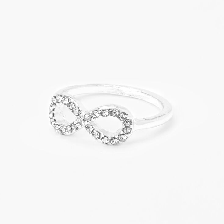 Silver Embellished Infinity Ring,