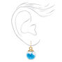 Gold 1&#39;&#39; Star Shaker Drop Earrings - Blue,