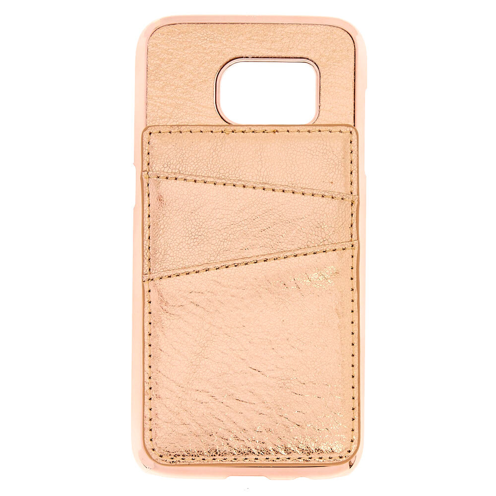 Rose Gold Card Holder Phone Case - Fits Samsung Galaxy S7