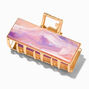 Purple Marble Rectangle Gold Hair Claw,