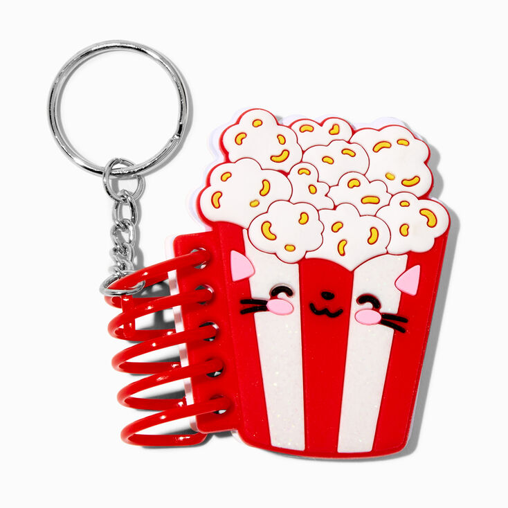 Popcorn Cat Mini Diary Keychain,