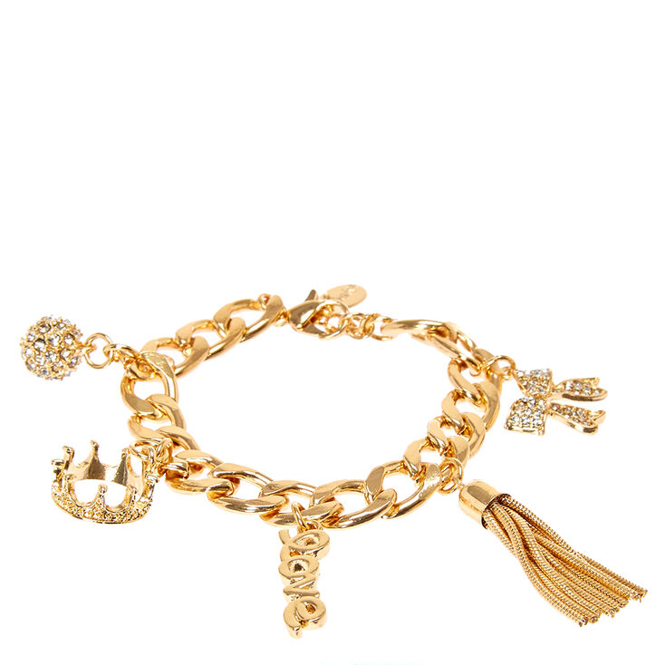 Gold Princess Charm Bracelet Claire S Gold Princess Charm Bracelet