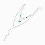 Silver-tone Turquoise Butterfly Multi-Strand Necklace,