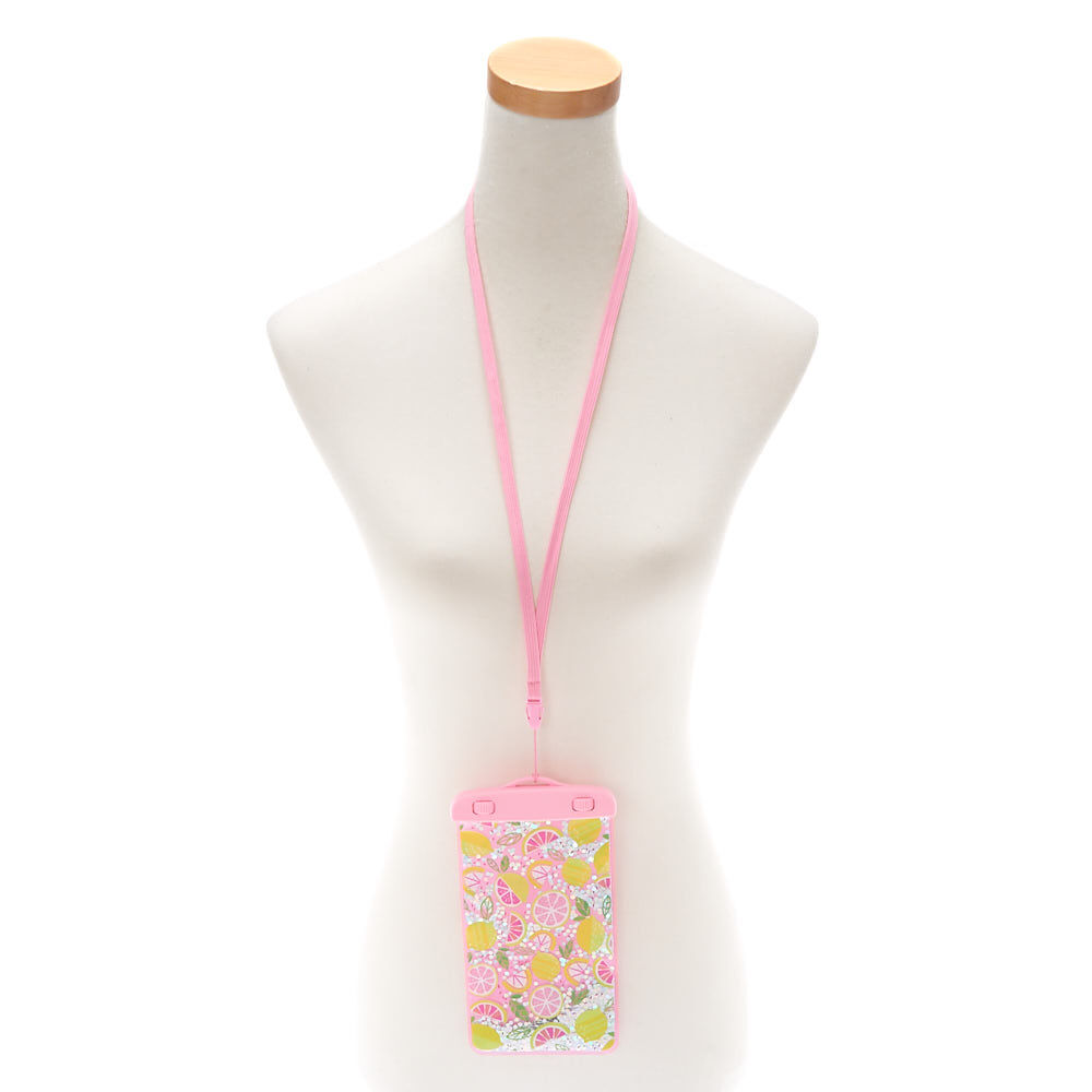 Holographic Lemon Shaky Waterproof Pouch - Pink,