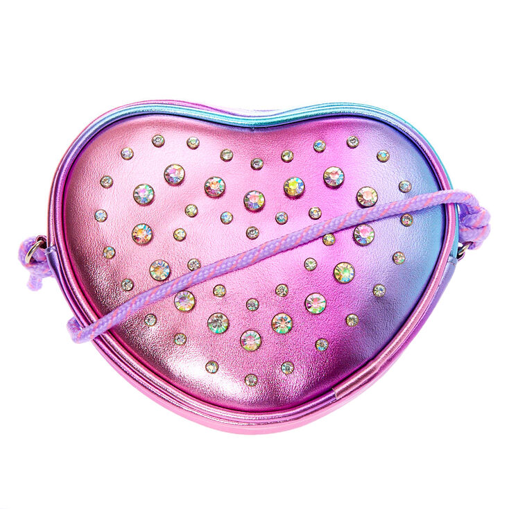 Claire's Sac à bandoulière cœur violet effet dégradé décoré