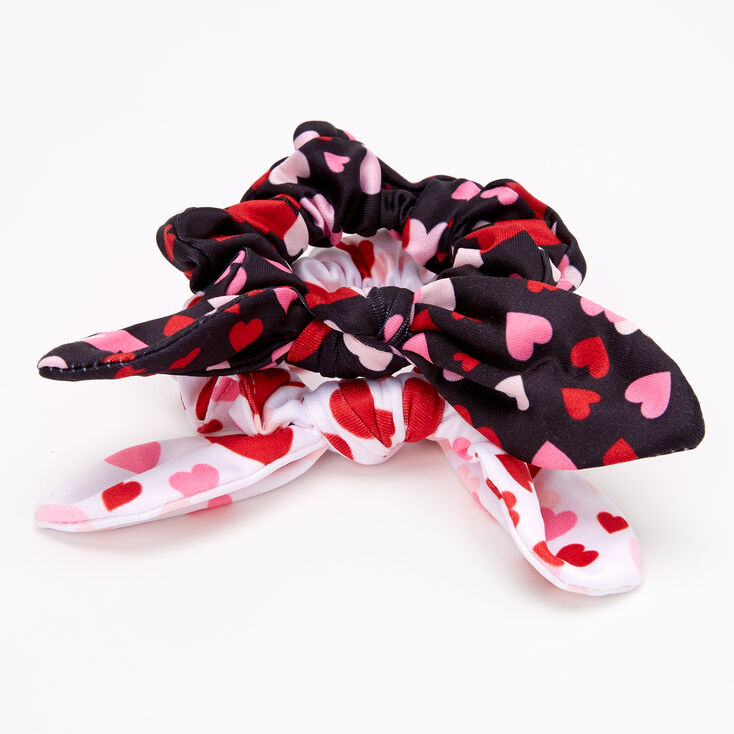 Valentine&#39;s Day Knotted Bow Hair Scrunchies - 2 Pack,