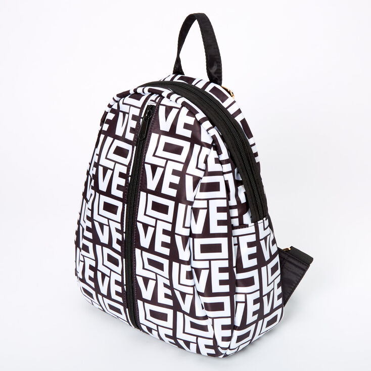 Love Block Letters Small Backpack - Black,