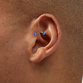 Silver Titanium 16G Bar Anodized Ball Rook Earrings - 3 Pack,