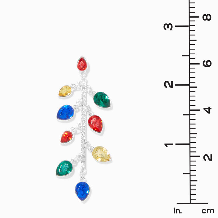 Gemstone Christmas Lights 2.5&quot; Linear Drop Earrings,