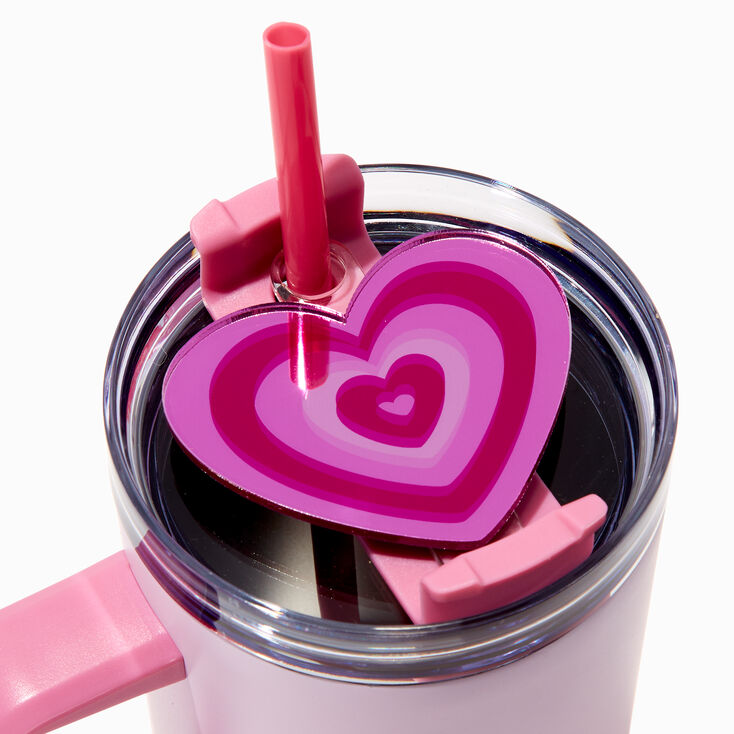 Pink Heart Water Bottle Lid Cover,