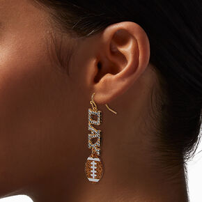 &quot;Game Day&quot; Pav&eacute; Football Drop Earrings,