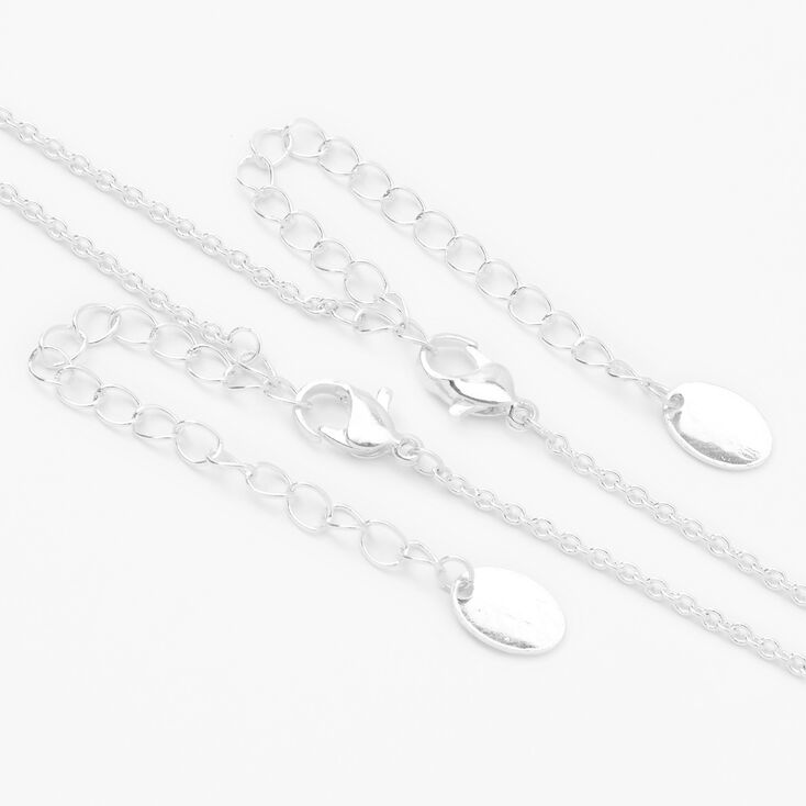 Silver Best Friends Imposter Crewmate Pendant Necklaces - 2 Pack,