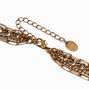 Gold-tone Layered Fishbone Chain Multi-Strand Necklace,