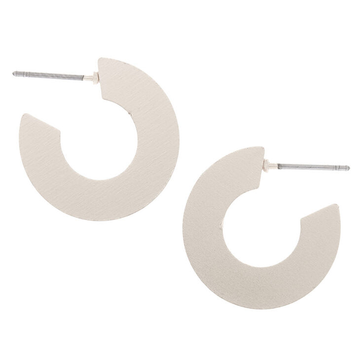 Claire's Créoles effet brossé 30 mm couleur argenté