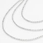 Silver Rhinestone Multi Strand Necklace,