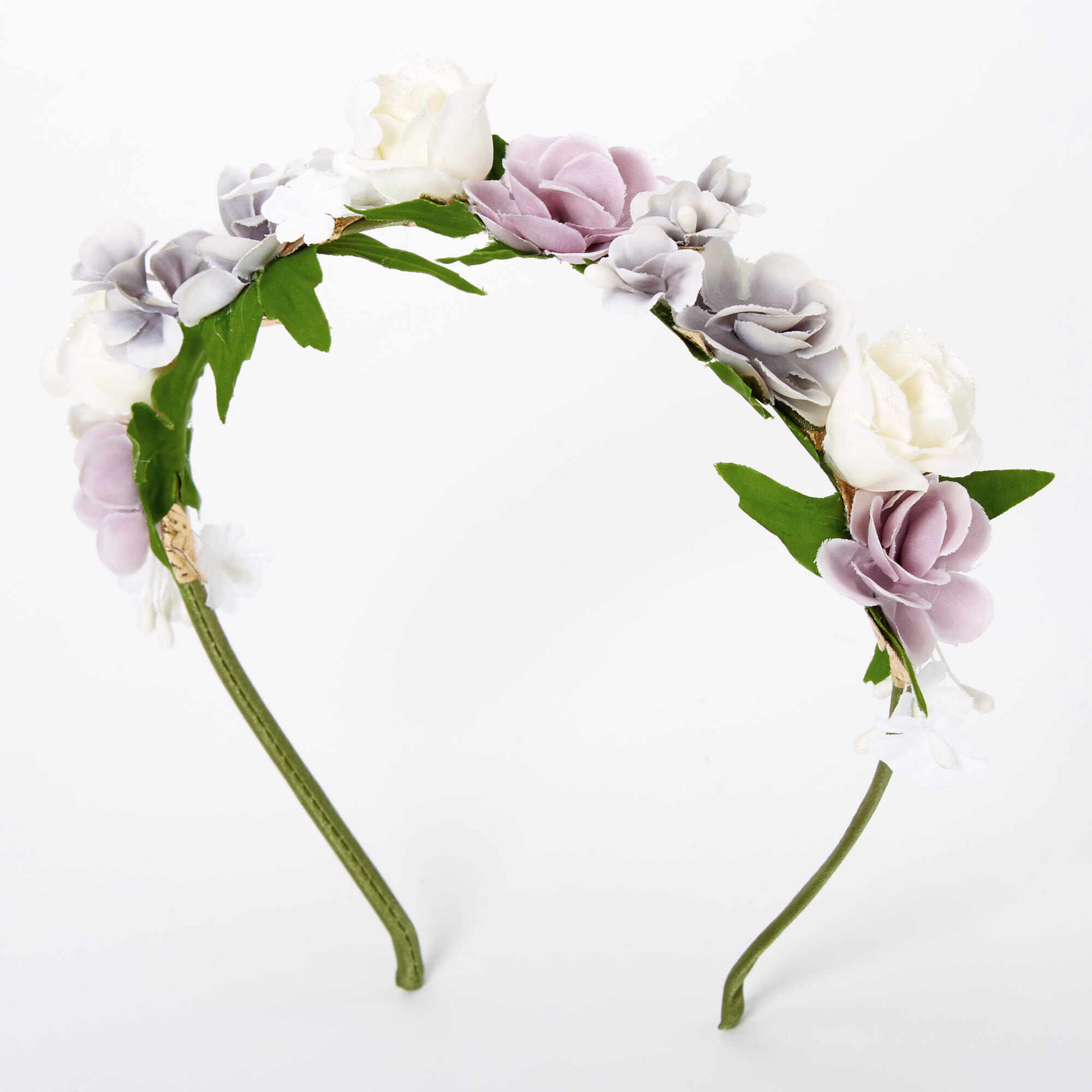 Purple flower shop headpiece