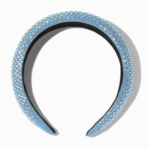 Embellished Puffy Headband - Silver/Blue,