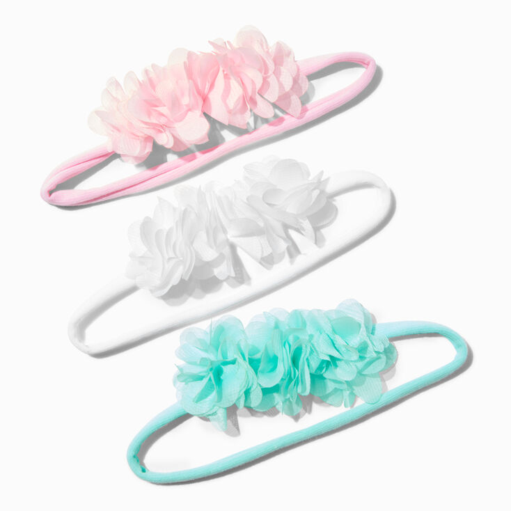 Claire's Club Pastel Floral Bow Headwraps - 3 Pack