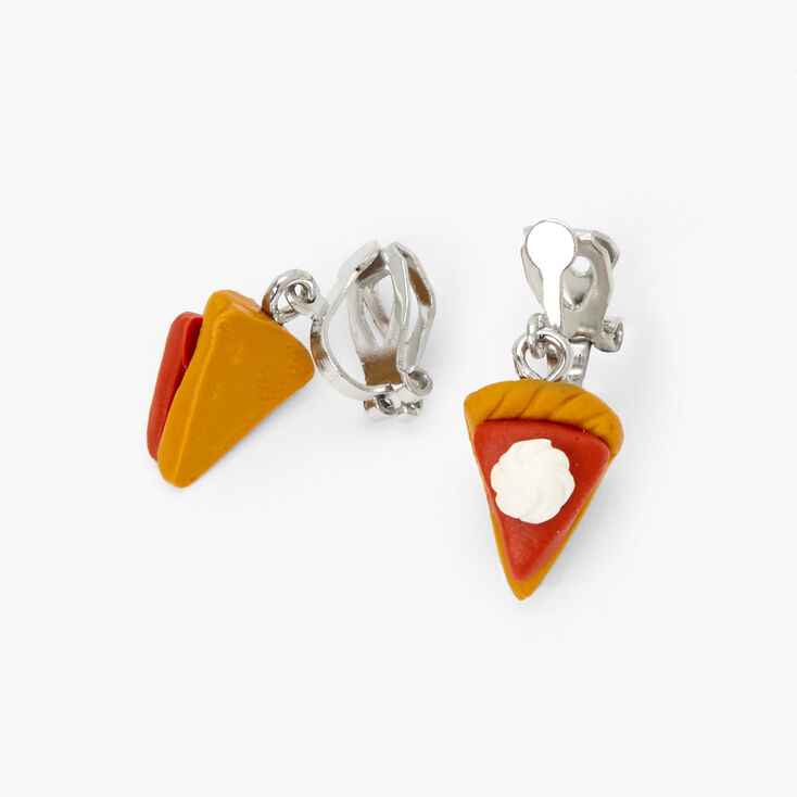 Pumpkin Pie Clip on Drop Earrings,