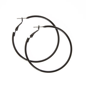 Black 50mm Hoop Earrings,