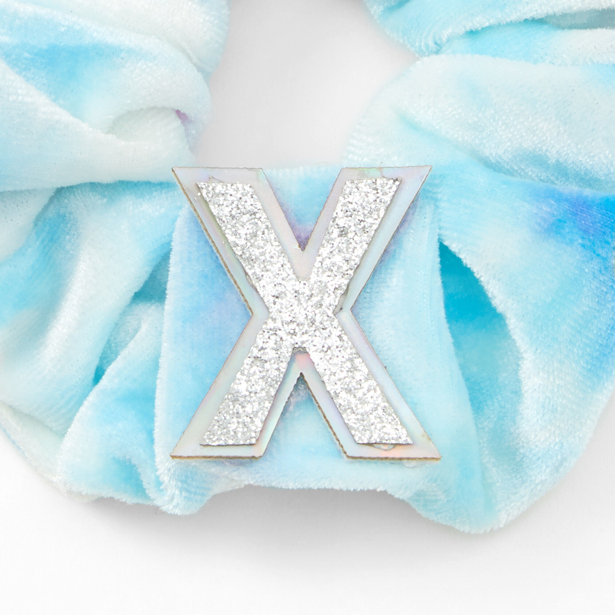 Medium Initial Ombre Hair Scrunchie - X,
