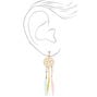 Gold 2.5&quot; Pastel Unicorn Dreamcatcher Clip On Drop Earrings,
