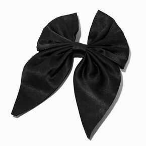 Black Satin Bow Barrette Hair Clip,