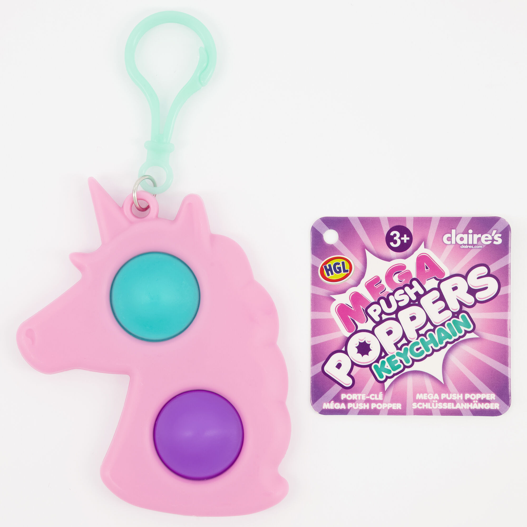 Mega Push Poppers Fidget Toy Keychain – Styles May Vary,