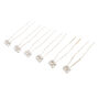 6 Pack Pearl Stone Cluster Hair Pins,
