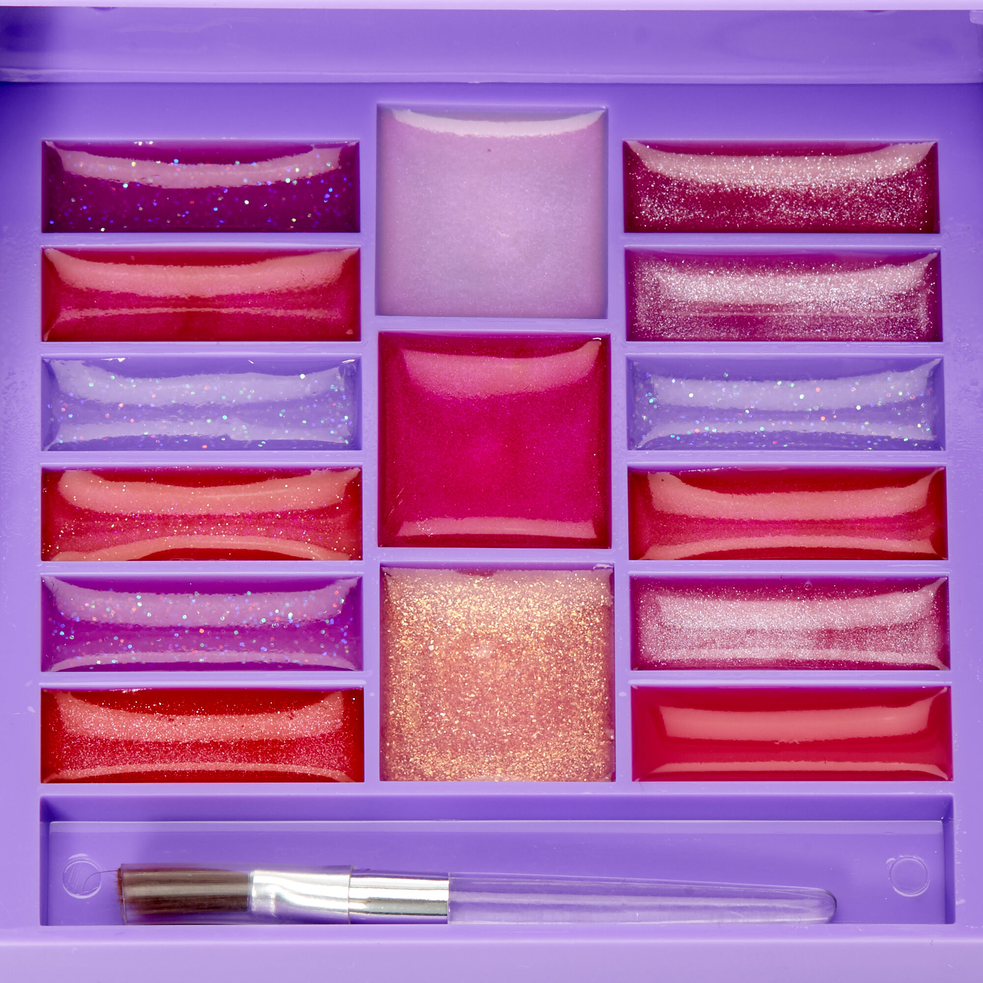 Rainbow Tie Dye Bling Mechanical Lip Gloss Set,