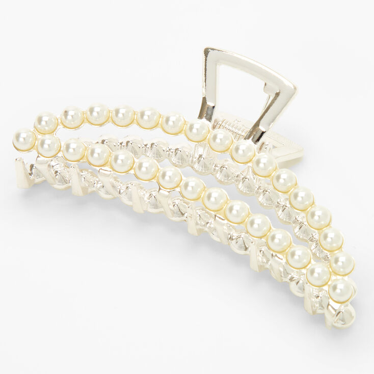 Pearl Studded Oval Hair Claw,