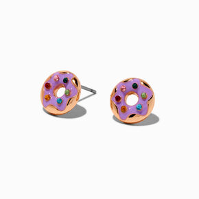 Lilac Purple Donut Stud Earrings,