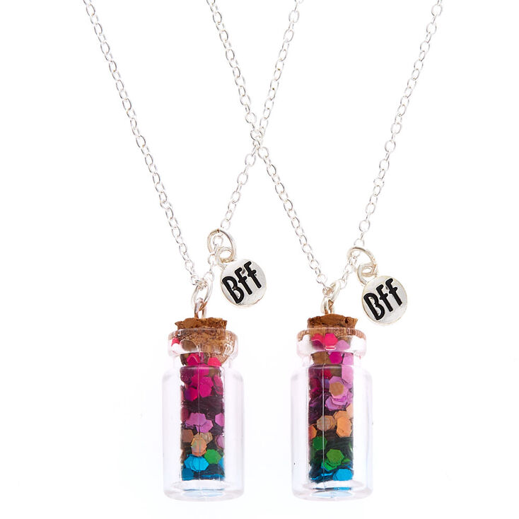 Best Friends Rainbow Bottle Pendant Necklaces - 2 Pack,