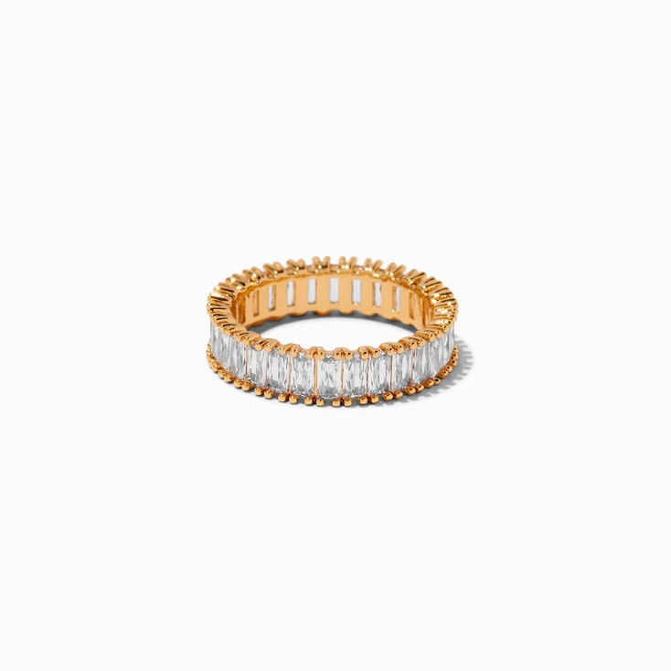 C LUXE by Claire&#39;s 18k Yellow Gold Plated Cubic Zirconia Eternity Ring,