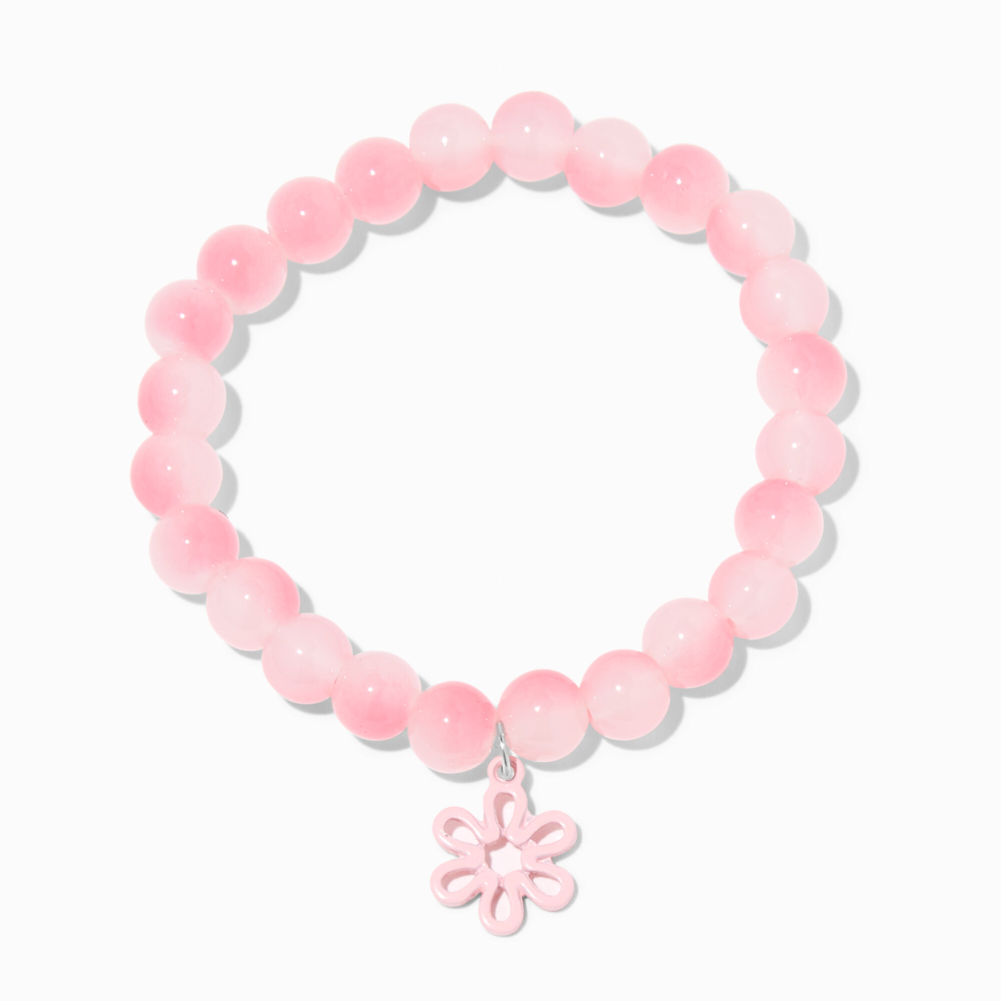 View Claires Daisy Stretch Beaded Bracelet Pink information