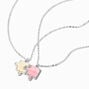 Best Friends Puzzle Piece Pendant Necklaces - Pink/White, 2 Pack,