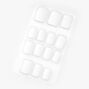Matte Pre-Glued Square Faux Nail Set - White, 24 Pack,