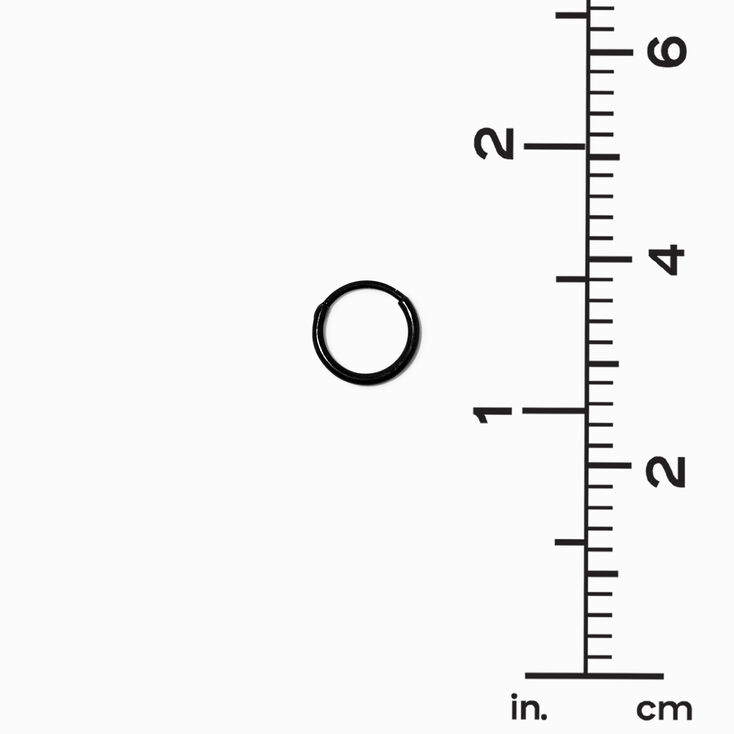 C LUXE by Claire&#39;s Black Titanium 8mm Clicker Hoop Earrings,