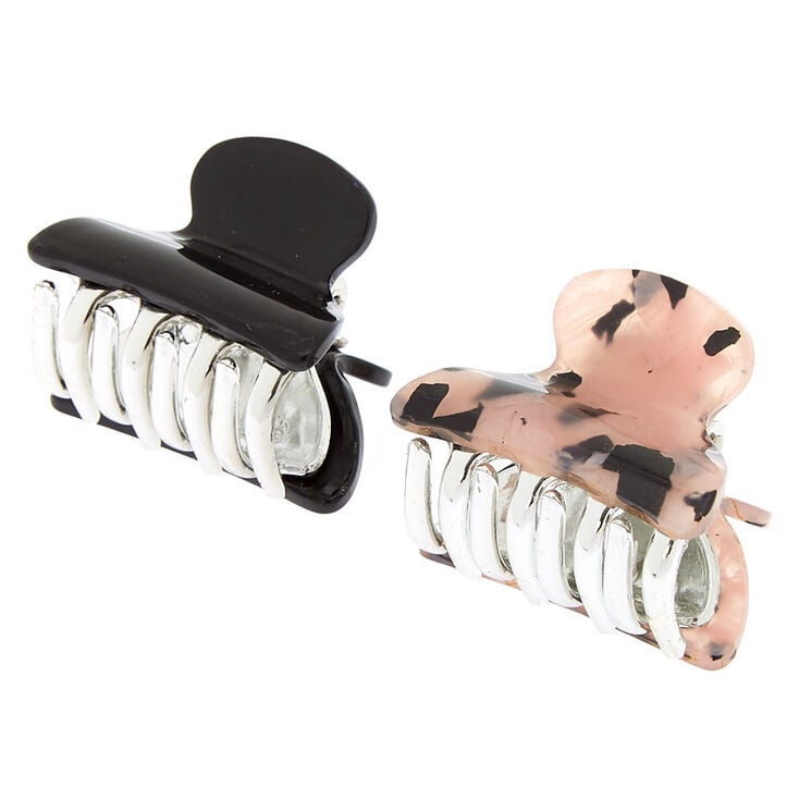 Claire's Lot de 2 petites pinces à cheveux noires et à motif écaille de tortue