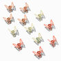 Coral and Cream Butterfly Hair Claws - 12 Pack,