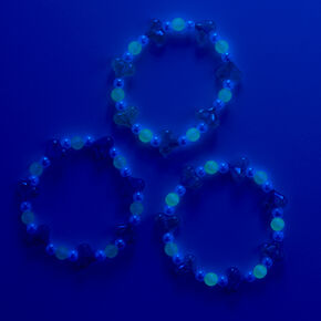 Claire&#39;s Club Glow in the Dark Pastel Heart Beaded Stretch Bracelets - 3 Pack,
