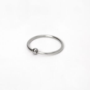 Silver-tone 20G Beaded Hoop Nose Ring,