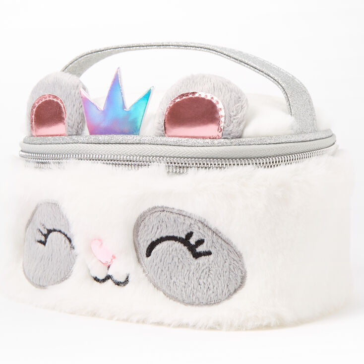 Claire&#39;s Club Paige the Panda Plush Makeup Bag - White,