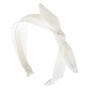 White Solid Knotted Bow Headband,