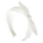 Solid Knotted Bow Headband - White,