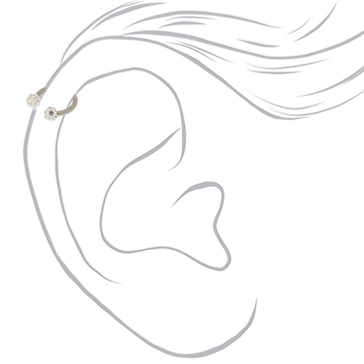 Silver-tone Titanium 16G Fireball Cartilage Earring,
