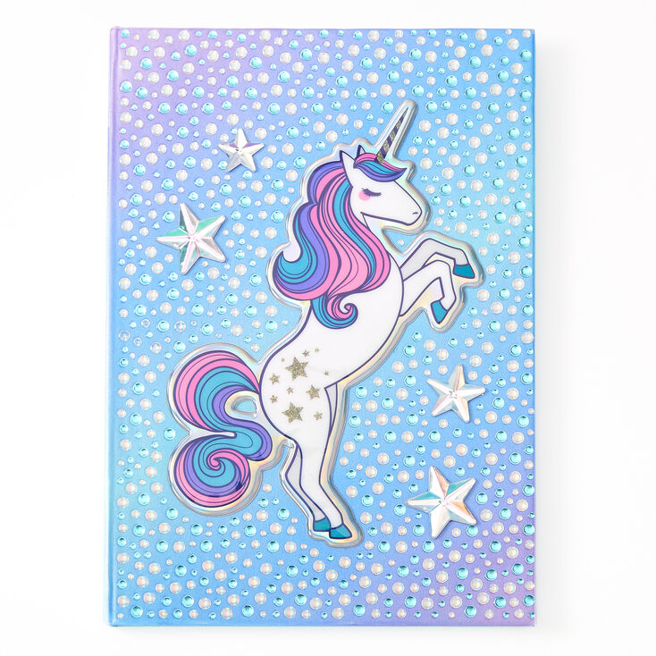 Journal intime bling bling Miss Glitter la licorne - Bleu,