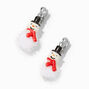 Pom Snowman 1.5&quot; Clip-On Drop Earrings,